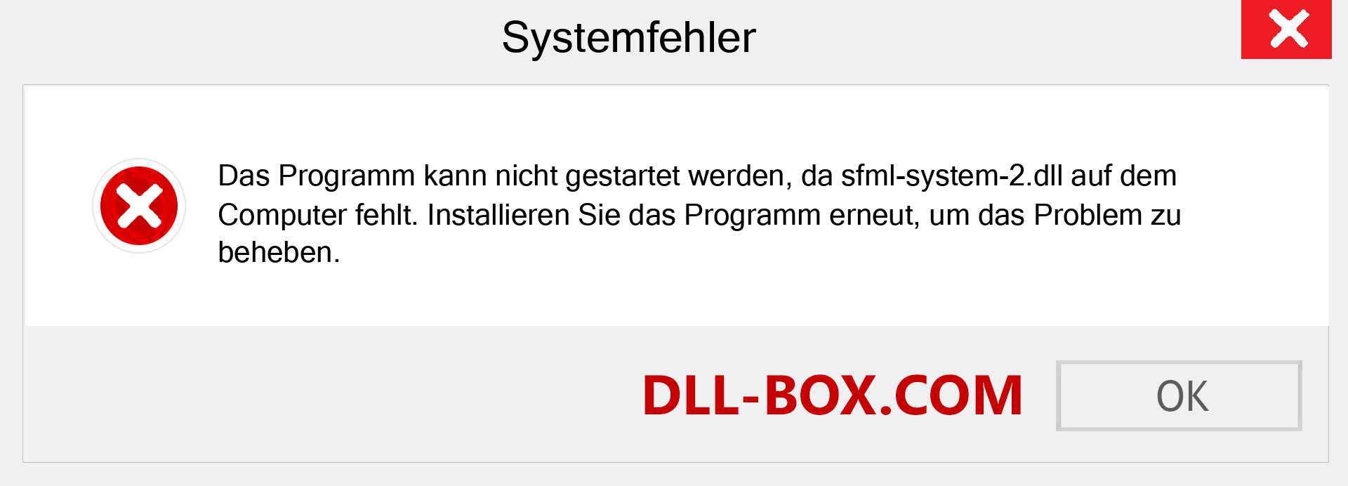 sfml-system-2.dll-Datei fehlt?. Download für Windows 7, 8, 10 - Fix sfml-system-2 dll Missing Error unter Windows, Fotos, Bildern