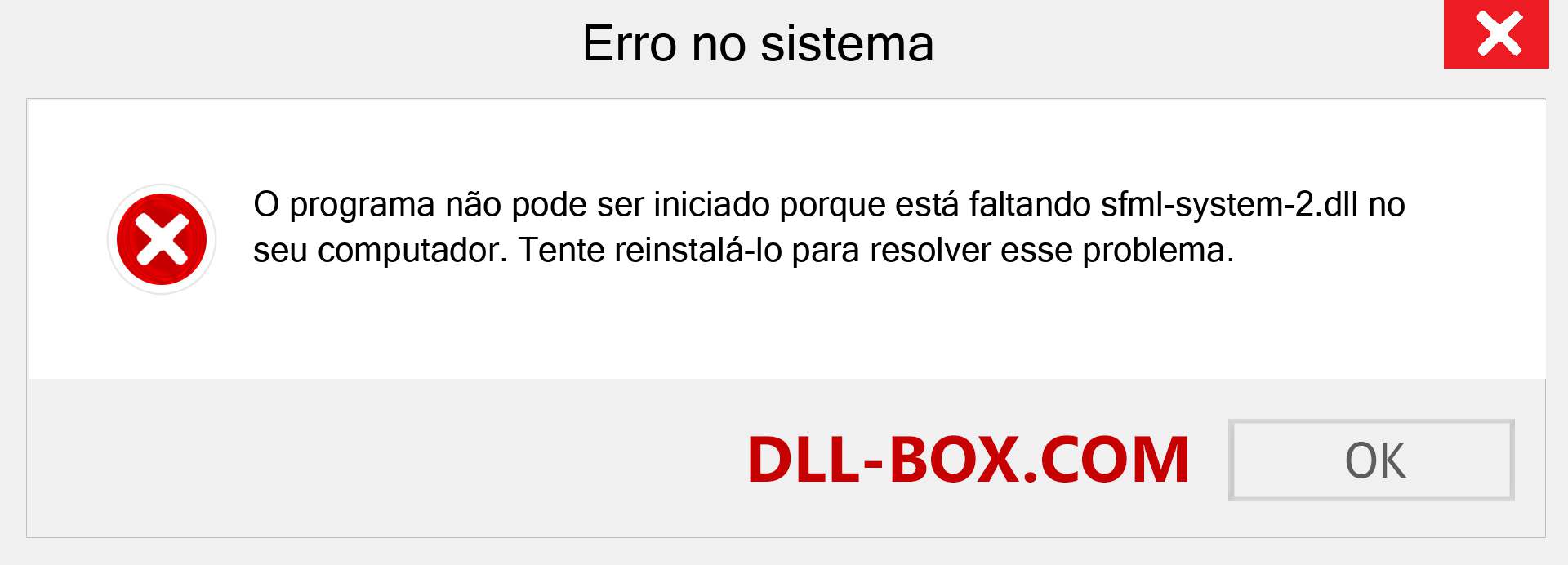 Arquivo sfml-system-2.dll ausente ?. Download para Windows 7, 8, 10 - Correção de erro ausente sfml-system-2 dll no Windows, fotos, imagens